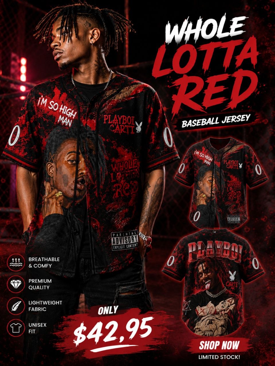 Dark Rage Baseball Jersey Shirt – Hip Hop Festival Outfit