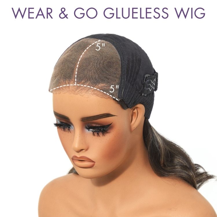 Hair Blonde Highlight / Brown Highlight Short Layered Bob Wig Glueless 5x5 Closure Pre-Cut Lace Wig
