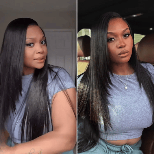 All-Day Comfort™ Wig 180% Density Butterfly Cut Layered Light Yaki Straight Glueless 7x6 Closure HD Lace Human Hair Wig Pre-Cut Lace