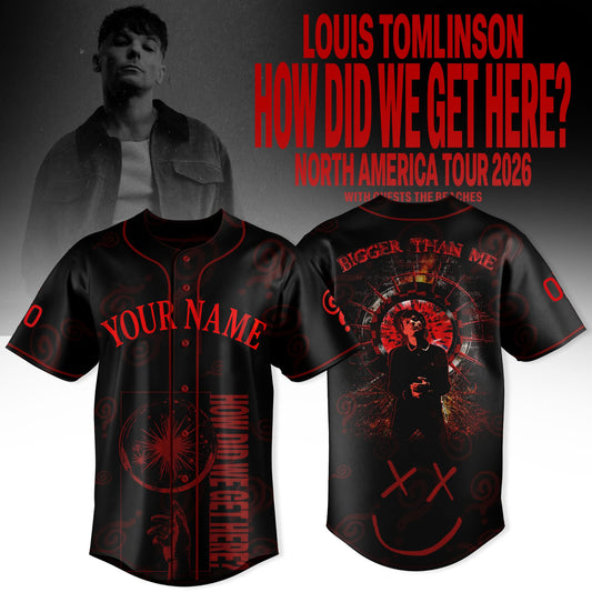 Personalized Red Black Pop Rock Baseball Jersey
