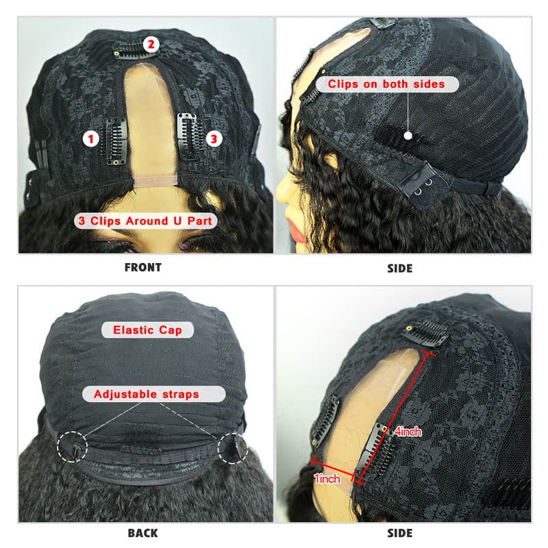 Straight Texture Human Hair U Part Wig
