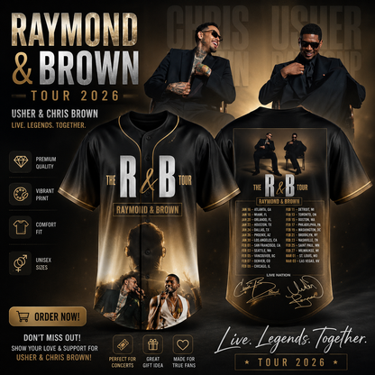Live Legends R&B Tour Jersey Shirt – Black Concert Style Baseball Jersey