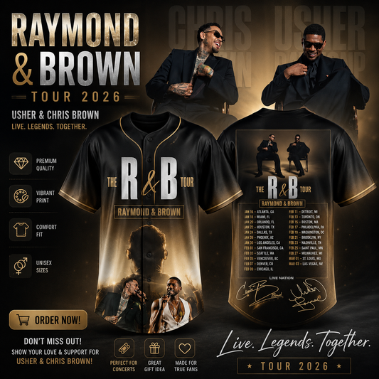 Live Legends R&B Tour Jersey Shirt – Black Concert Style Baseball Jersey
