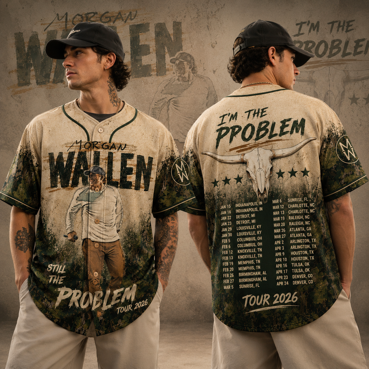Wallen I’m The Problem Tour 2026 Baseball Jersey, Country Music Fan Shirt
