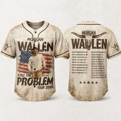 Country Music Tour 2026 Baseball Jersey, Vintage Western Flag Fan Shirt