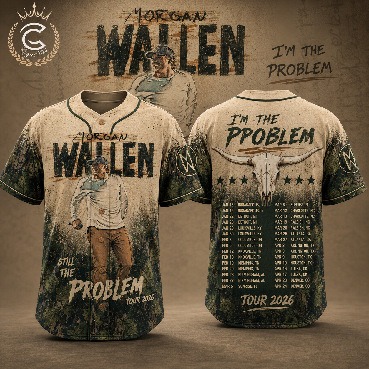 Wallen I’m The Problem Tour 2026 Baseball Jersey, Country Music Fan Shirt