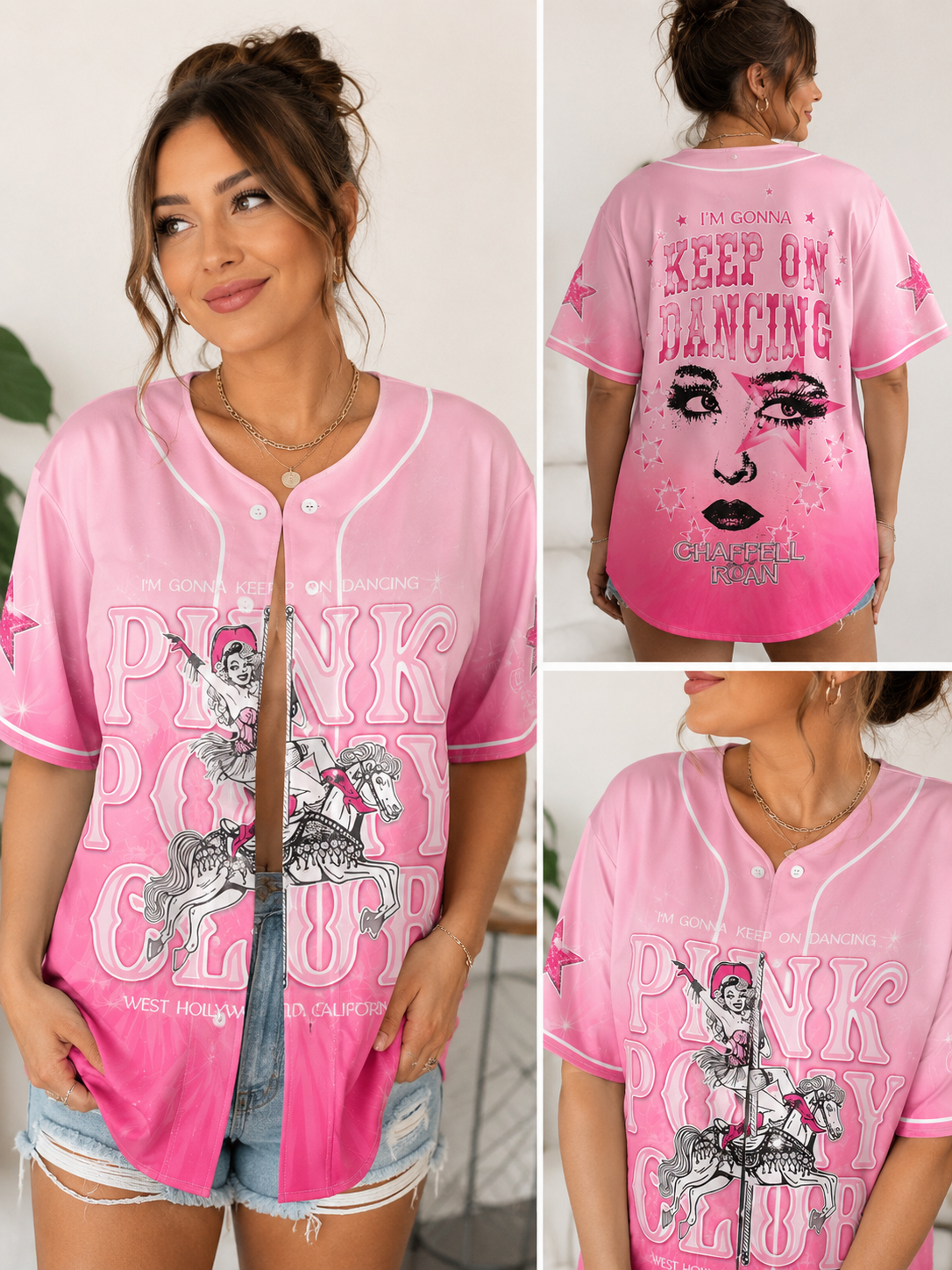 Pink Western Dance Music Jersey Shirt – Cowgirl Pop Concert Fan Tee