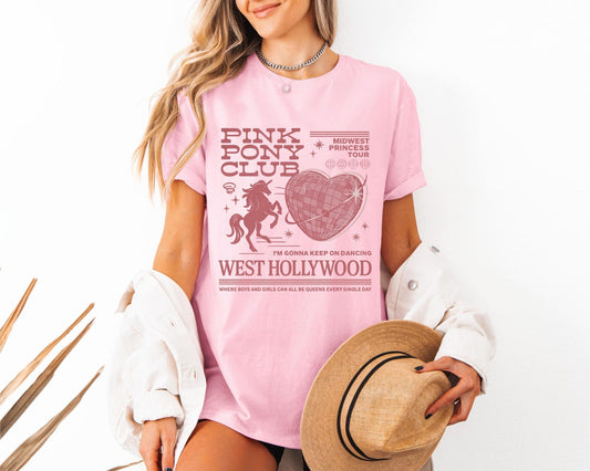 Pink Pony Club Shirt, Midwest Princess Tour Tee, Retro Cowgirl Graphic T-Shirt