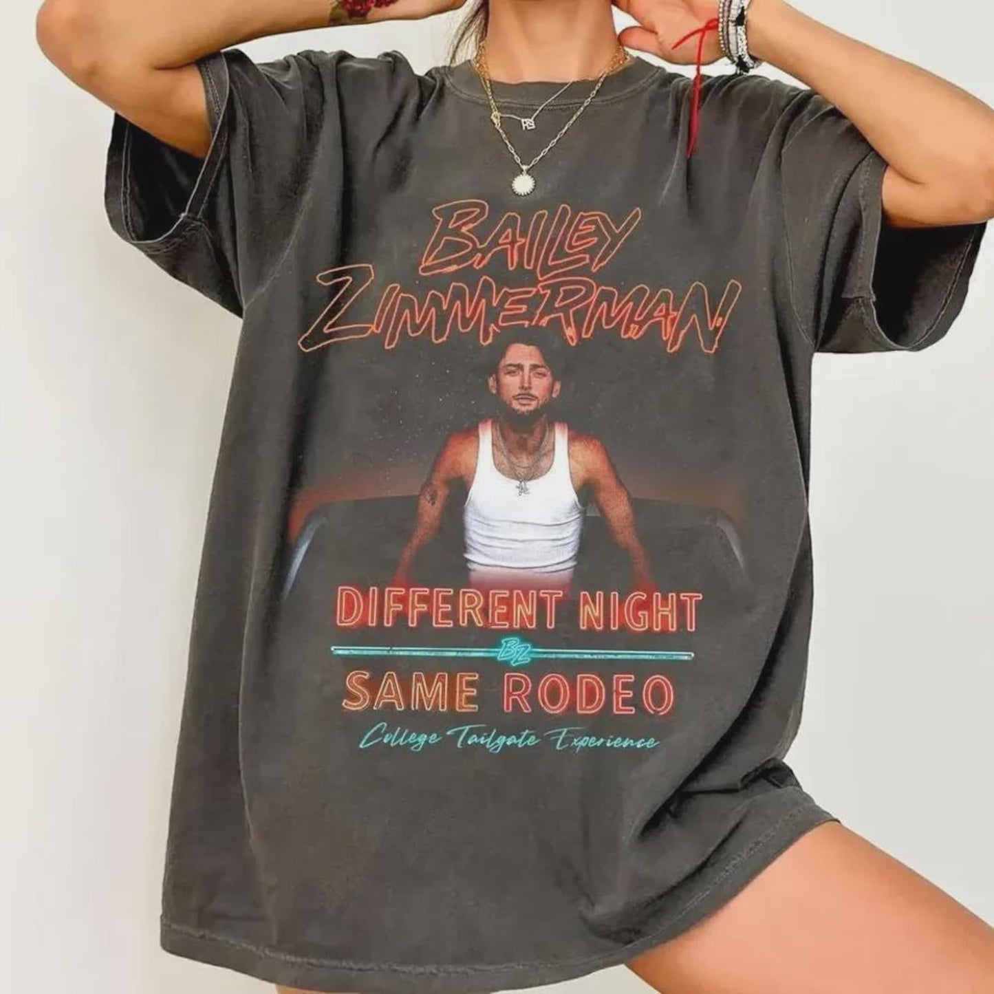 Bailey Zimmerman Tour 2026 Shirt, Different Night Same Rodeo Tee