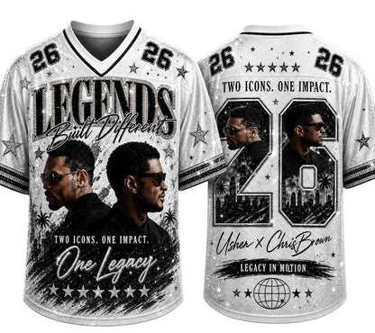 Usher Chris Brown Legends Built Different Jersey, R&B Tour 2026 Football Shirt