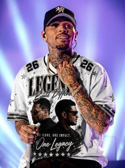 Usher Chris Brown Legends Built Different Jersey, R&B Tour 2026 Football Shirt