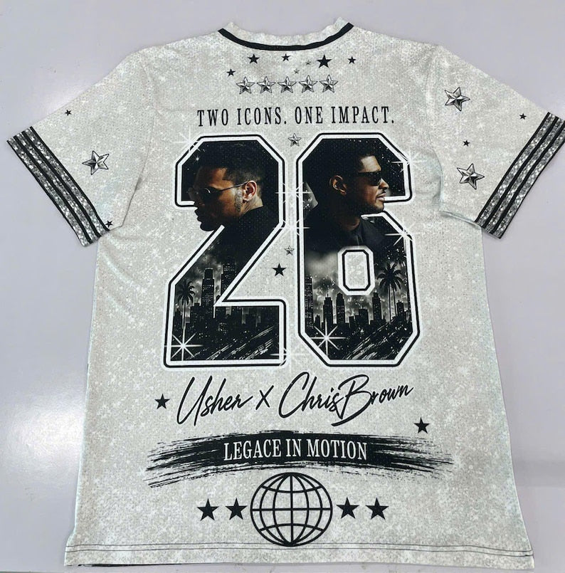 Usher Chris Brown Legends Built Different Jersey, R&B Tour 2026 Football Shirt