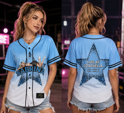 Women’s Pink Concert Baseball Jersey – Festival Graphic Shirt