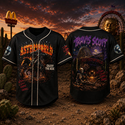 Black Desert Rodeo Graphic Baseball Jersey Shirt – Western Festival Streetwear